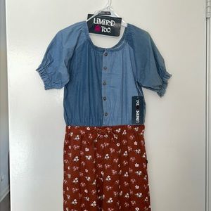 NWT Girls Limited Too one piece pants romper - size 10